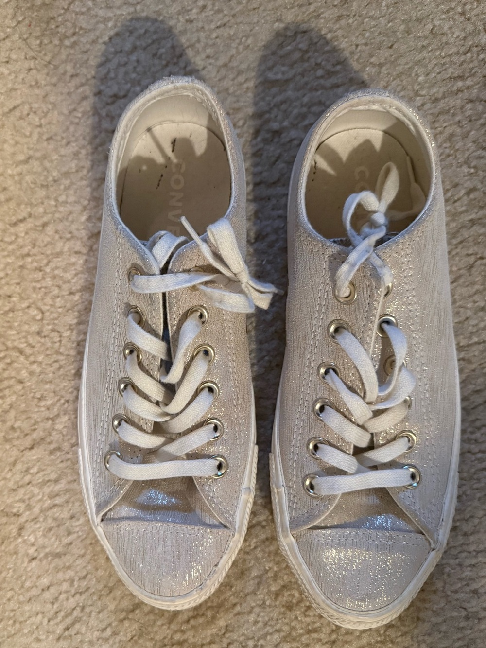 Converse Women's White Glitter Low-Top Sneakers